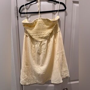 Yellow strapless sundress